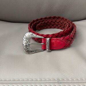 Ribco Braided Leather Belt with Silver Buckle